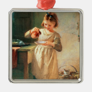 Kitty's Breakfast Metal Tree Decoration