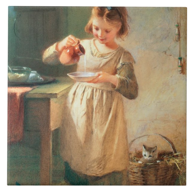 Kitty's Breakfast Tile (Front)