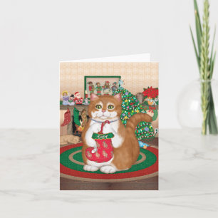 Kitty's Christmas  Stocking Greeting Card