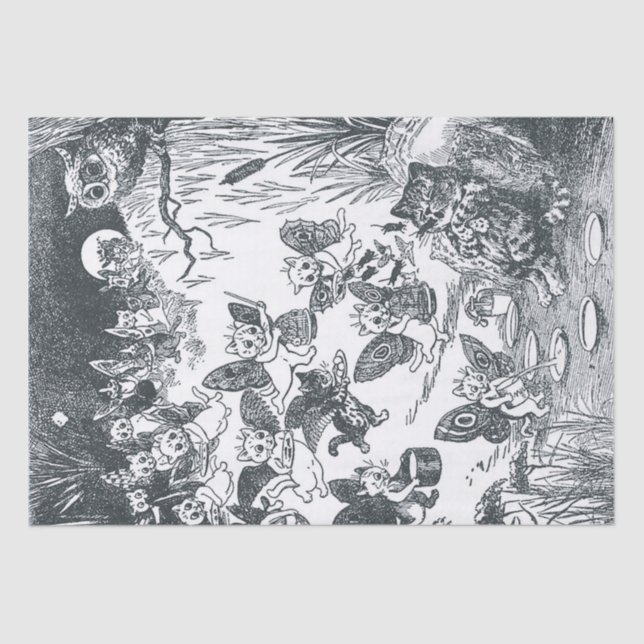 Kitty's Dream of Fairyland, Louis Wain Tissue Paper (Front)