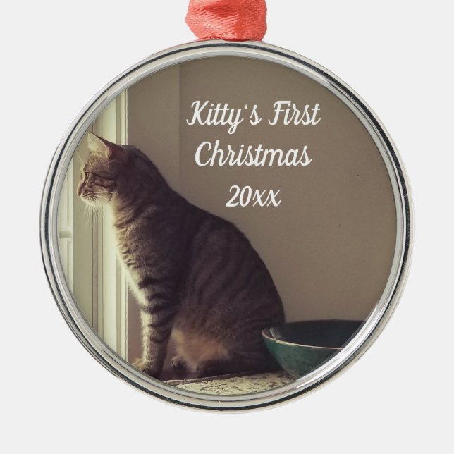 Kitty's First Christmas Metal Tree Decoration (Front)
