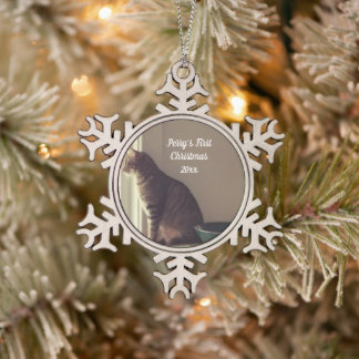 Kitty's First Christmas Snowflake Pewter Christmas Ornament