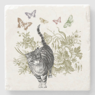 Kitty's Garden Stone Coaster