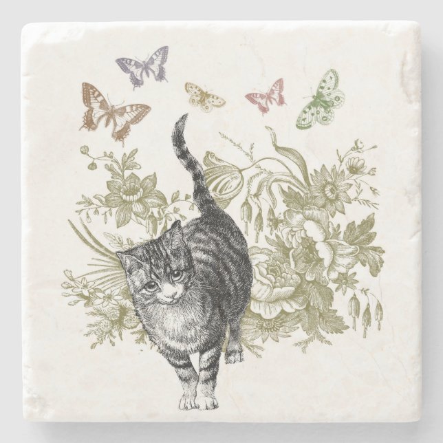 Kitty's Garden Stone Coaster (Front)
