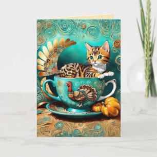 Kitty's Thanksgiving Tea Card