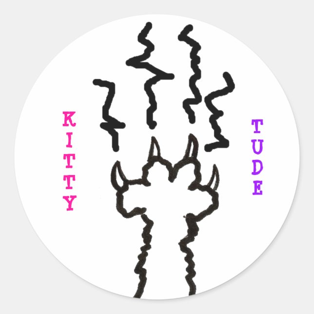 "KittyTude!" Classic Round Sticker (Front)