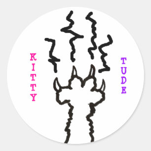 "KittyTude!" Classic Round Sticker