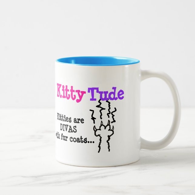 "KittyTude!" Two-Tone Coffee Mug (Right)