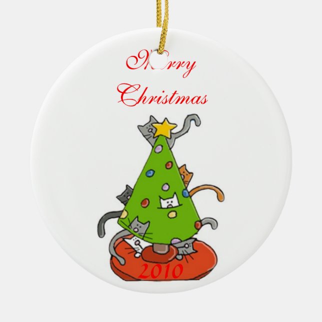 Kity christmas tree ceramic tree decoration (Front)