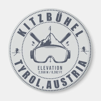 Kitzbuhel Austria Mountain Vintage Minimalist Magnet