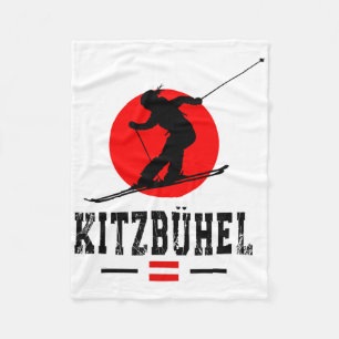 Kitzbühel Austria Ski Resort Alps Austrian Skiing Fleece Blanket