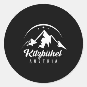 Kitzbühel Austria Ski Resort Skiing Snowboarding S Classic Round Sticker