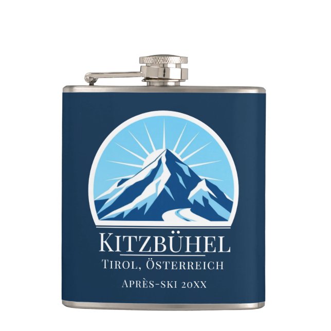 Kitzbühel Kirchberg Austria ski resort  Hip Flask (Front)