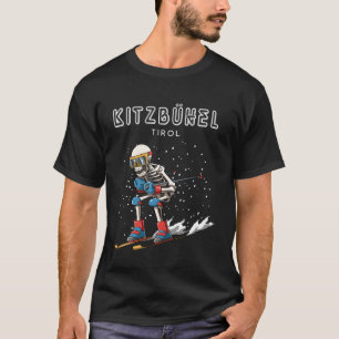 Kitzbühel Tirol Austria Retro Ski Skeleton T-Shirt