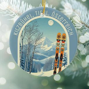 Kitzbühel Tirol Österreich ski souvenir  Ceramic Tree Decoration