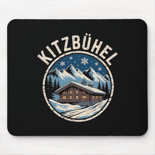 Kitzbühel Winter Ski Adventure Alpine Escape  Mouse Mat (Front)