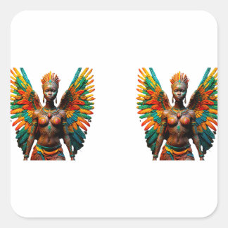 Kivuli Mambo African Tribal Fairy Square Sticker