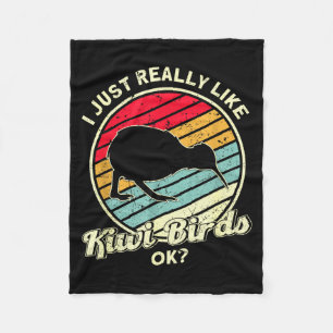 Kiwi &amp; New Zealand Uni-adults Black Cotton, Ly Fleece Blanket