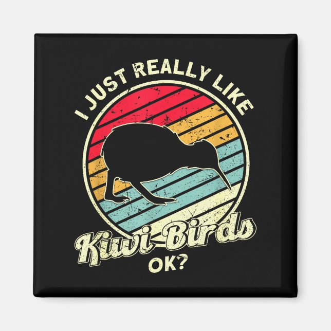 Kiwi &amp; New Zealand Uni-adults Black Cotton, Ly Magnet (Front)