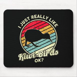 Kiwi & New Zealand Uni-adults Black Cotton, Ly Mouse Mat