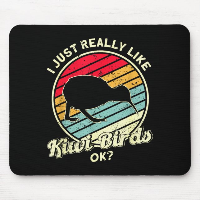 Kiwi &amp; New Zealand Uni-adults Black Cotton, Ly Mouse Mat (Front)