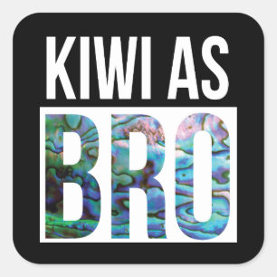 KIWI AS BRO GREETING PAUA SQUARE STICKER