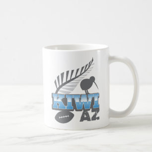 KIWI AZ rugby bird and silver fern New Zealand Coffee Mug