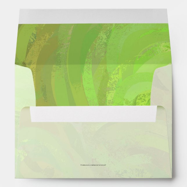 Kiwi Bash Green and Black Monogram Envelopes (Back (Bottom))