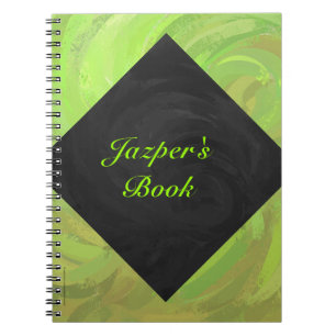 Kiwi Bash Green and Black Monogram Notebook