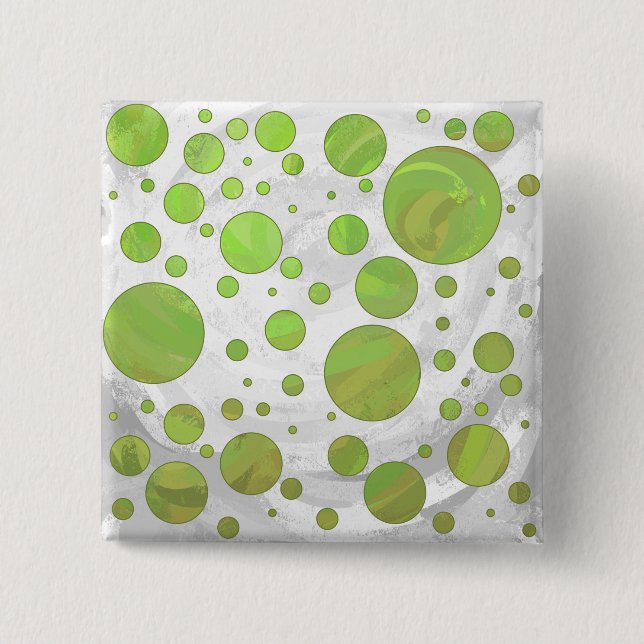 Kiwi Bash Green Polka Dot 15 Cm Square Badge (Front)