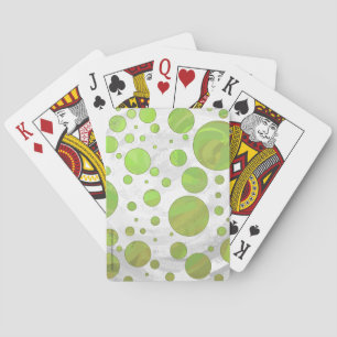 Kiwi Bash Green Polka Dot Playing Cards