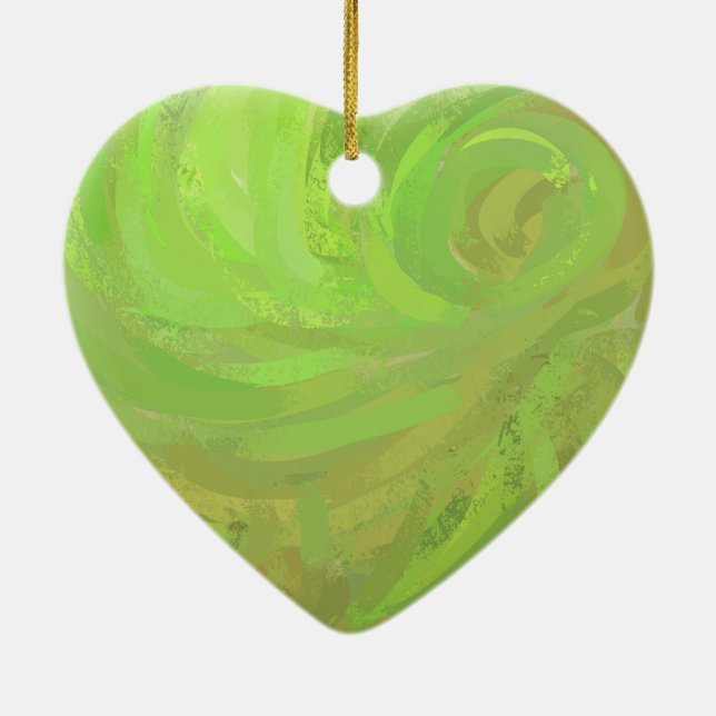 Kiwi Bash Green Swirl Ceramic Tree Decoration (Back)