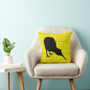 Kiwi Bird & Aotearoa (writing) New Zealand Cushion