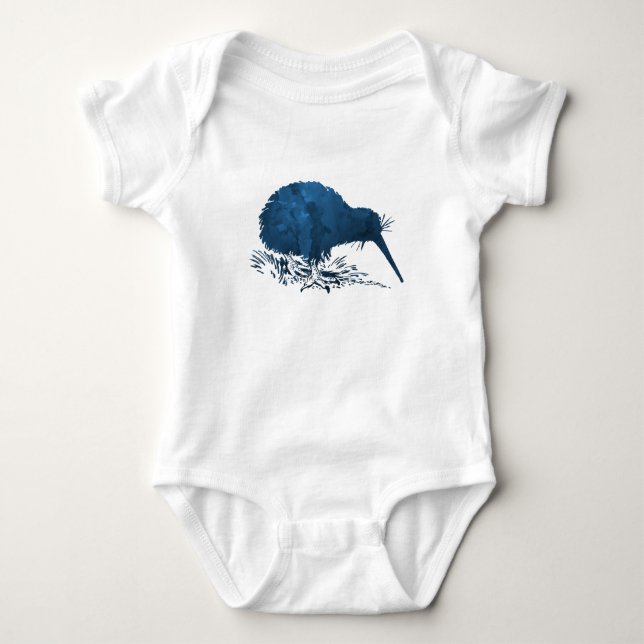 Kiwi Bird Art Baby Bodysuit (Front)