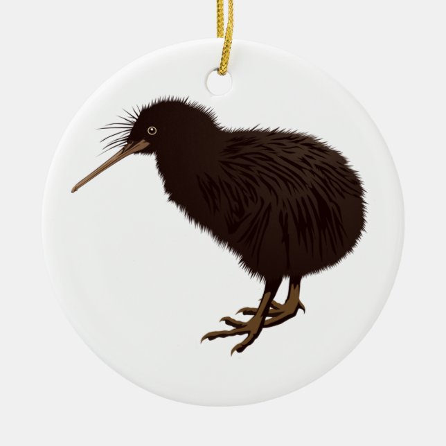 Kiwi Bird Ceramic Tree Decoration (Front)
