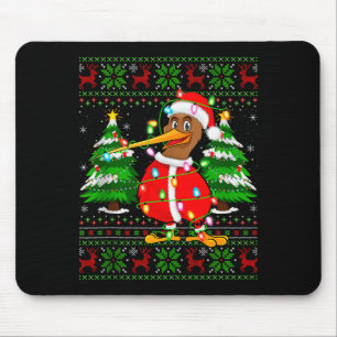 Kiwi Bird Christmas Lights Santa Costume Ugly Xmas Mouse Mat