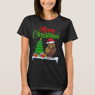Kiwi Bird Christmas Tree Lights Funny Xmas Kiwi Bi T-Shirt