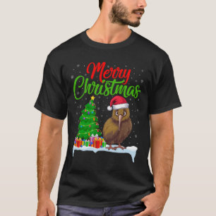 Kiwi Bird Christmas Tree Lights Funny Xmas Kiwi Bi T-Shirt