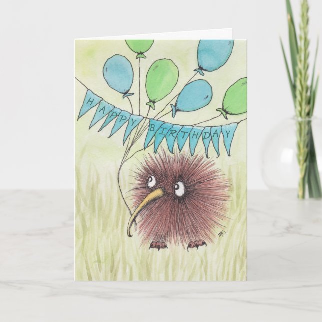 Kiwi Bird Happy Birthday Card (Front)