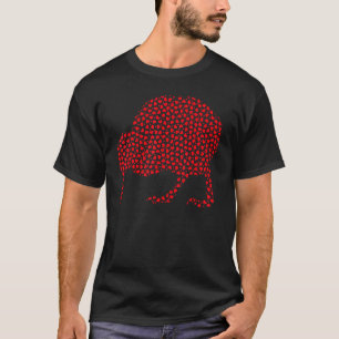 Kiwi Bird Lover Funny Hearts Love Kiwi Bird Valent T-Shirt
