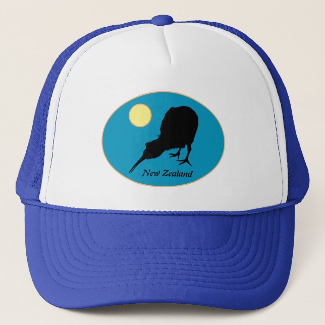 Kiwi Bird & Moon, New Zealand, Bro Fashion/ Hat (Front)