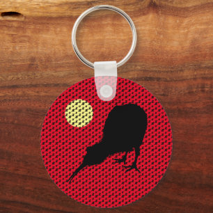 Kiwi Bird, Moon & New Zealand text /Bro Fashion Key Ring