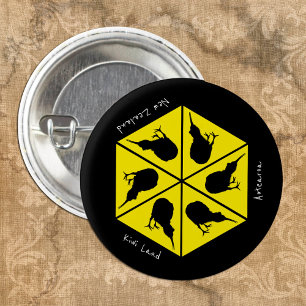 Kiwi Bird & New Zealand/ Aotearoa Islands (pizza) 3 Cm Round Badge
