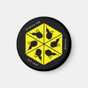 Kiwi Bird & New Zealand/ Aotearoa Islands (pizza) Magnet