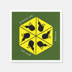 Kiwi Bird & New Zealand/ Aotearoa Islands (pizza) Napkin