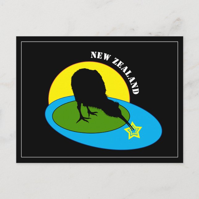 Kiwi Bird, New Zealand Art, travel / holiday Postcard (Front)