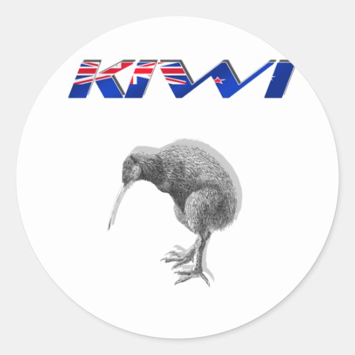 Kiwi Bird New Zealand flag logo gifts Sticker | Zazzle