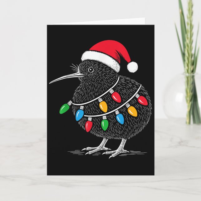 Kiwi Bird New Zealand Holiday Christmas  Card (Front)