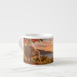 Kiwi Bird Pohutukawa New Zealand Christmas Gift Espresso Cup