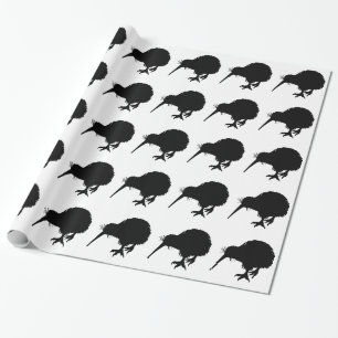 Kiwi Bird Silhouette Wrapping Paper